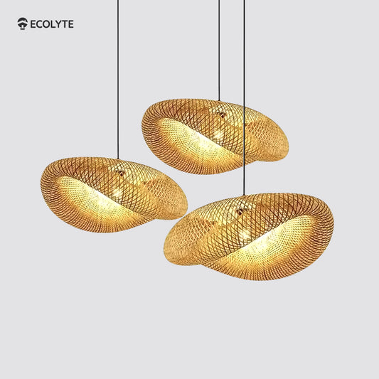 ECOLYTE Chinese Style Bamboo Pendant Lamp