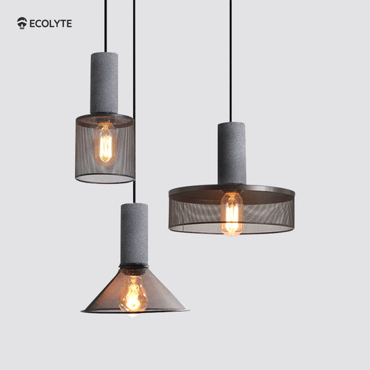 ECOLYTE Nordic Retro Creative Industrial Style Cement Pendant Light