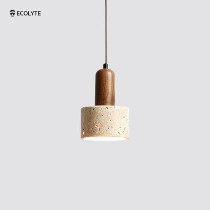 ECOLYTE Stone Wood Decorative Industrial Style Hanging Lamp