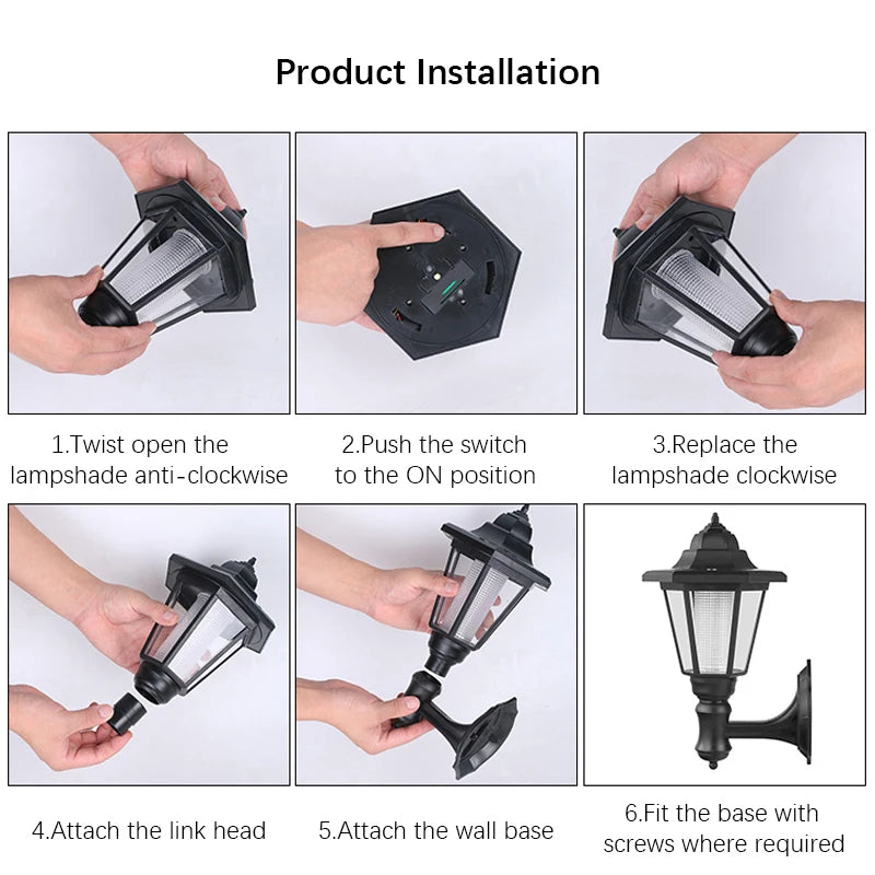 ECOLYTE 1000mah Outdoor Lighting Retro Solar Wall Lamp