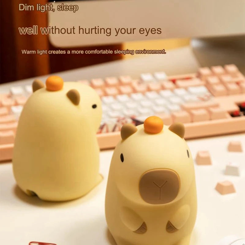 ECOLYTE Cute Cartoon Capybara Silicone Night Light