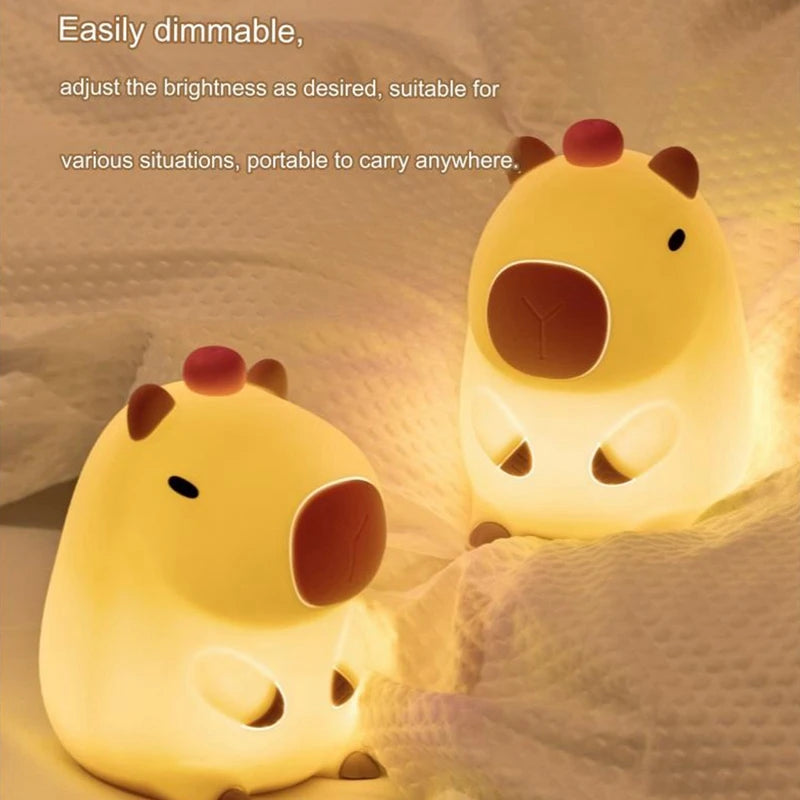 ECOLYTE Cute Cartoon Capybara Silicone Night Light