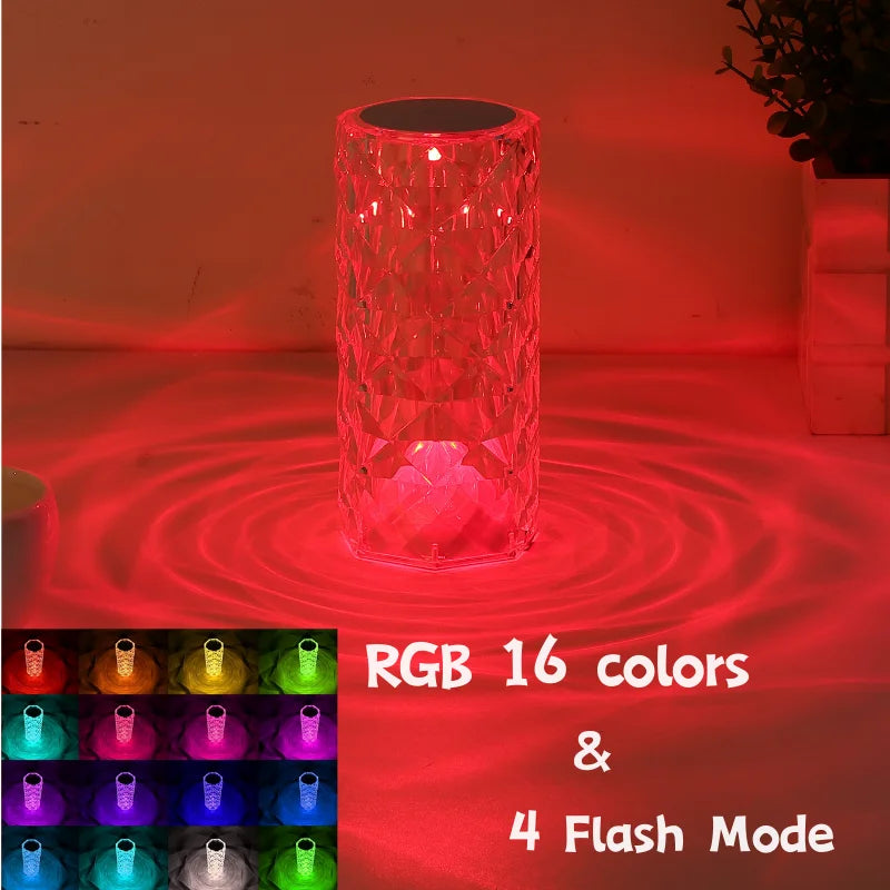 ECOLYTE Crystal 16 Colors Touch/Remote Dimmable Night Light