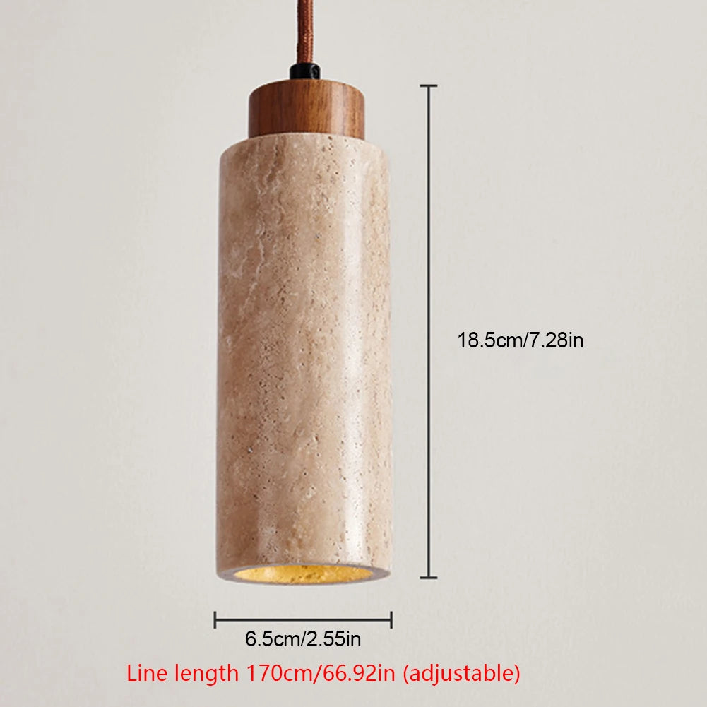 ECOLYTE Stone Wood Decorative Industrial Style Hanging Lamp