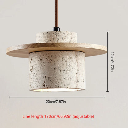 ECOLYTE Stone Wood Decorative Industrial Style Hanging Lamp